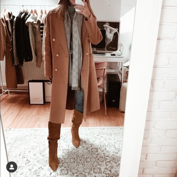 Zara Wool Blend Coat with Gold Buttons - Picture 7 of 13